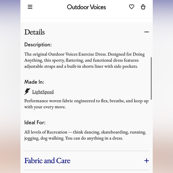 Outdoor Voices Exercise Dress Size XXL Azure - Picture 16 of 16